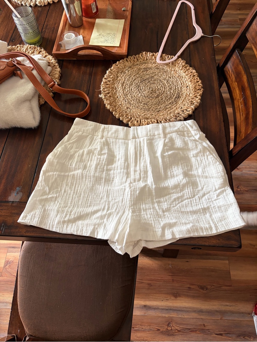 Nine West White Lightweight Summer Bermuda Shorts